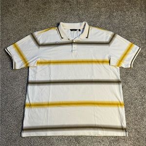 Radmor Golf Polo Shirt Men’s XXL Short Sleeve Casual White Striped